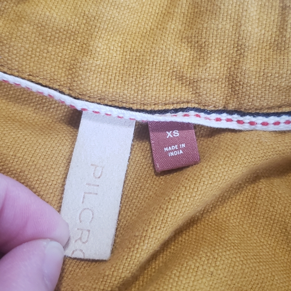 Anthropologie Pilcro Summer Linen Cotton Mini Dress Gold Yellow Size XS - Picture 5 of 11